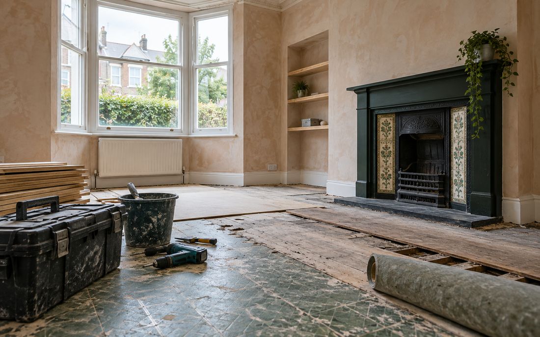 Home interior partway through renovation