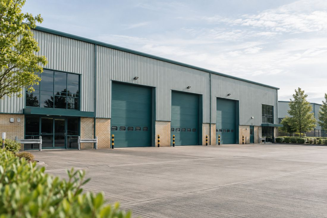 Warehouse with loading bays
